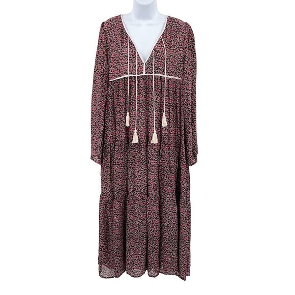 Christy Dawn The Paloma Midi Dress Pink Comfrey Ditsy Floral Printed Flowy Large - Picture 4 of 9